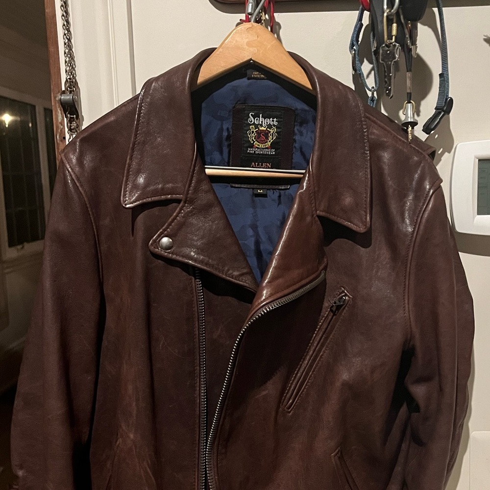 Medium Allen Edmonds Leather Jacket.
